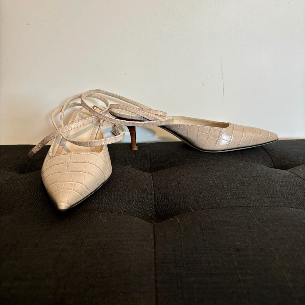 Bruno Magli Beige Croc-Patterned Heels - Picture 3 of 7